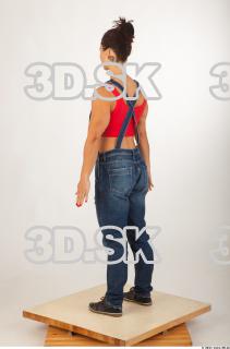 Whole body blue jeans red singlet of Rebecca 0004